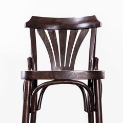 1950’s Dark Oak Fan Back Bar Chair - Single