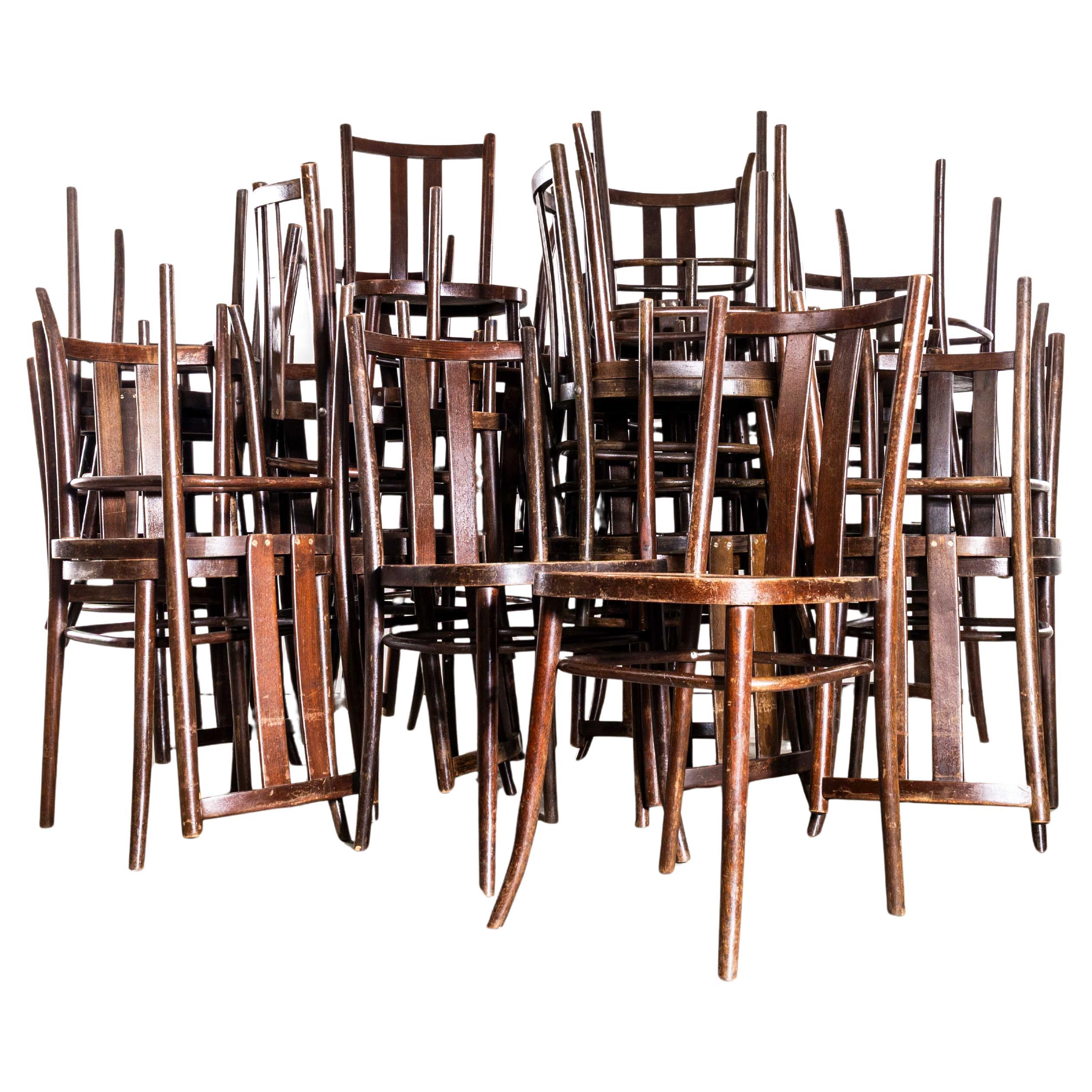 1950
s Dark Oak Refined Bentwood Dining Chairs