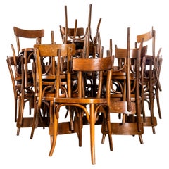 1950's Dark Oak Single Back Bar Bentwood Dining Chairs