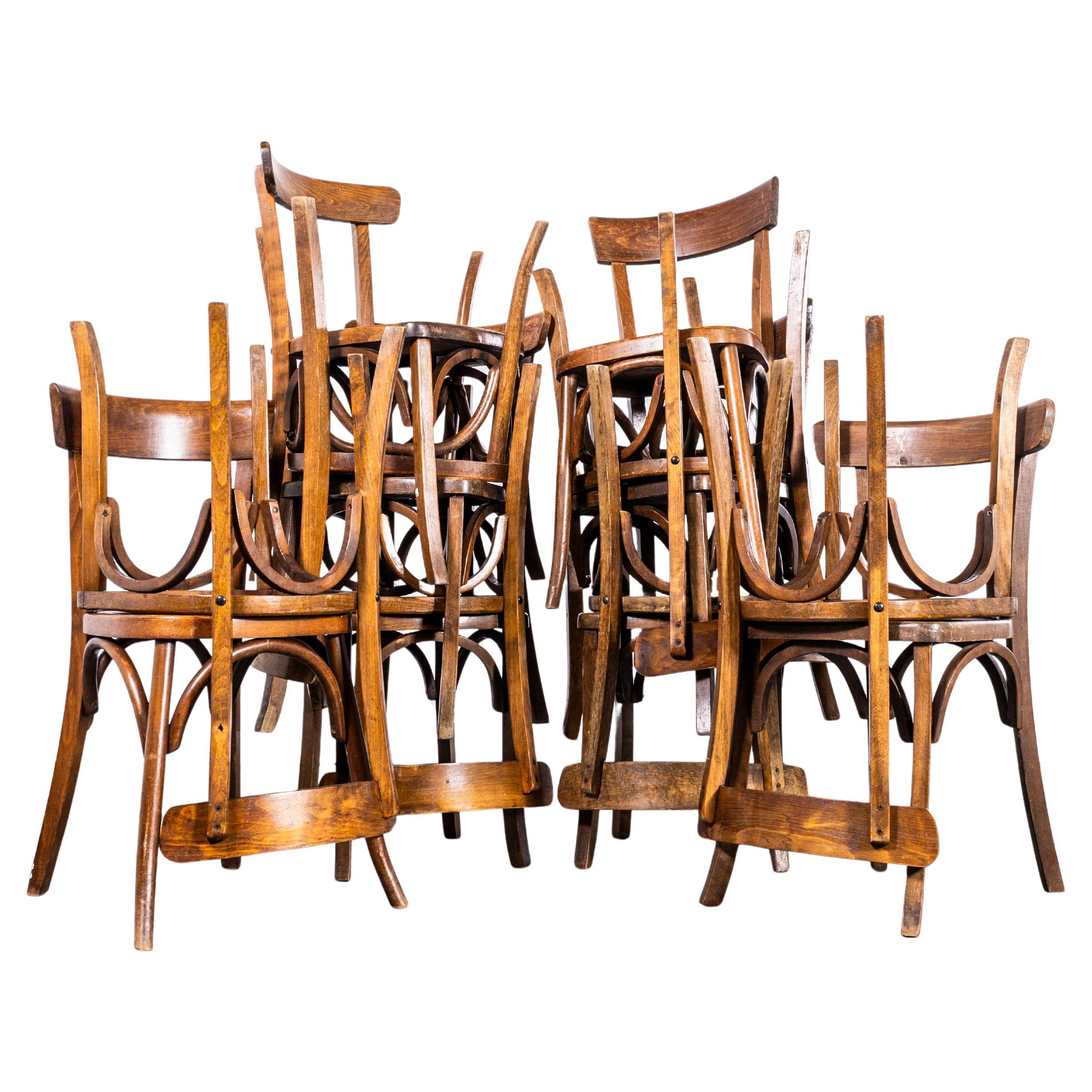 1950's Dark Oak Single Bar Bentwood Dining Chair - Small Batch Available