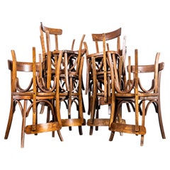 1950's Dark Oak Single Bar Bentwood Dining Chair - Small Batch Available