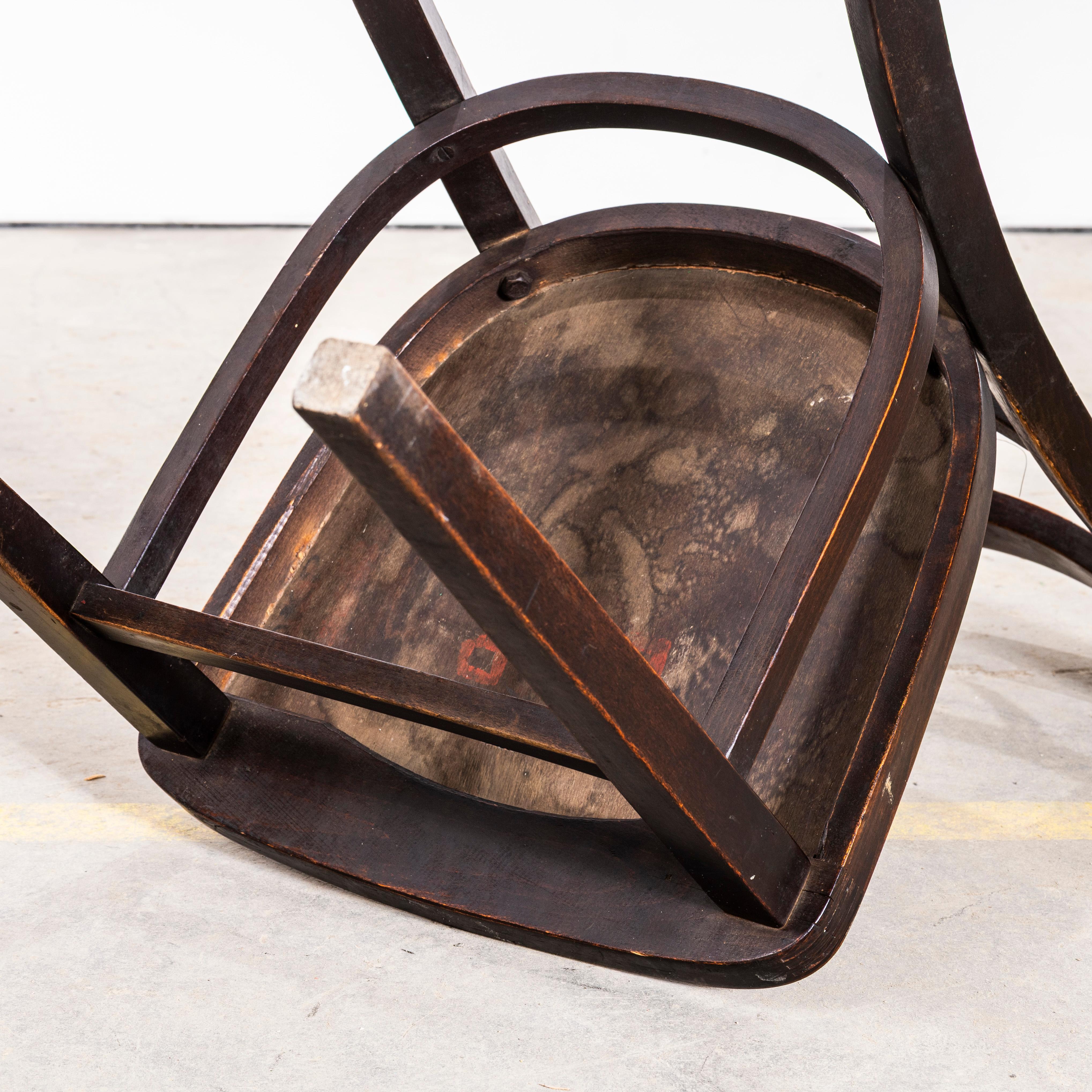 1950's Dark Oak Single Bar Dining Chairs - Satz von vier im Angebot 4