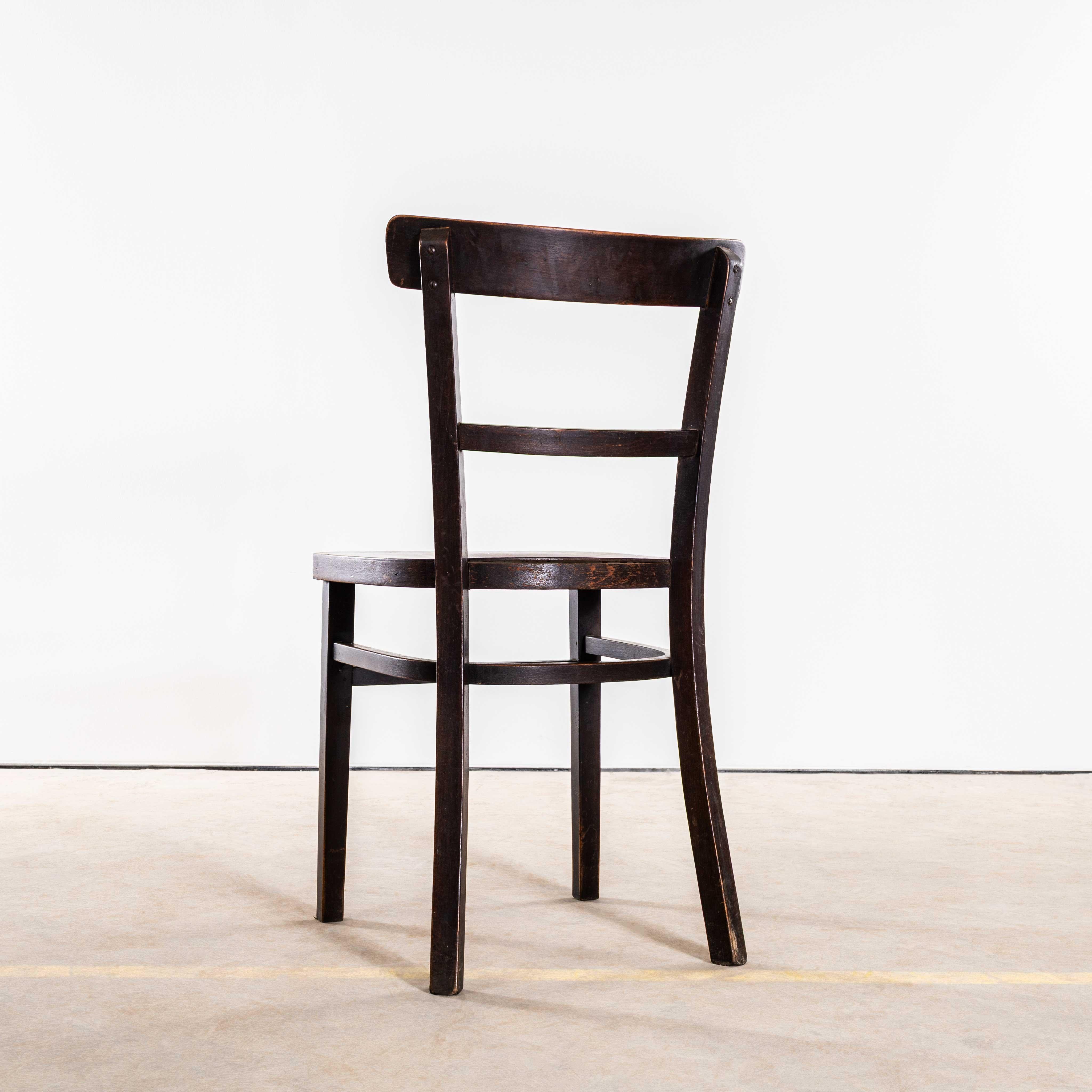 1950's Dark Oak Single Bar Dining Chairs - Satz von vier im Angebot 3