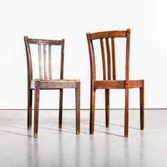 1950's Dark Oak Tri-Back Stella Dining Chairs - Set Of Four