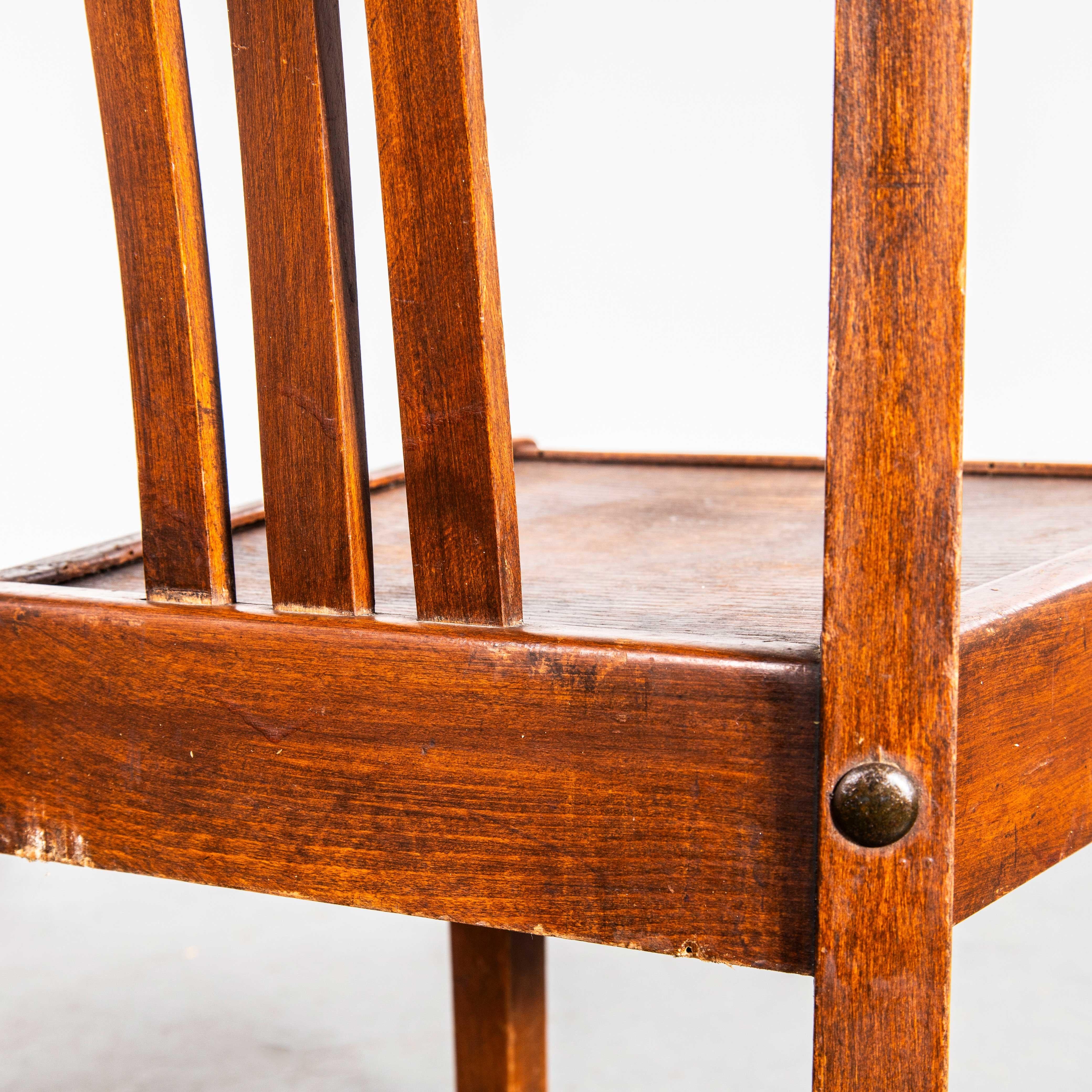 1950's Dark Oak Tri-Back Stella Dining Chairs - Set Of Four For Sale 2