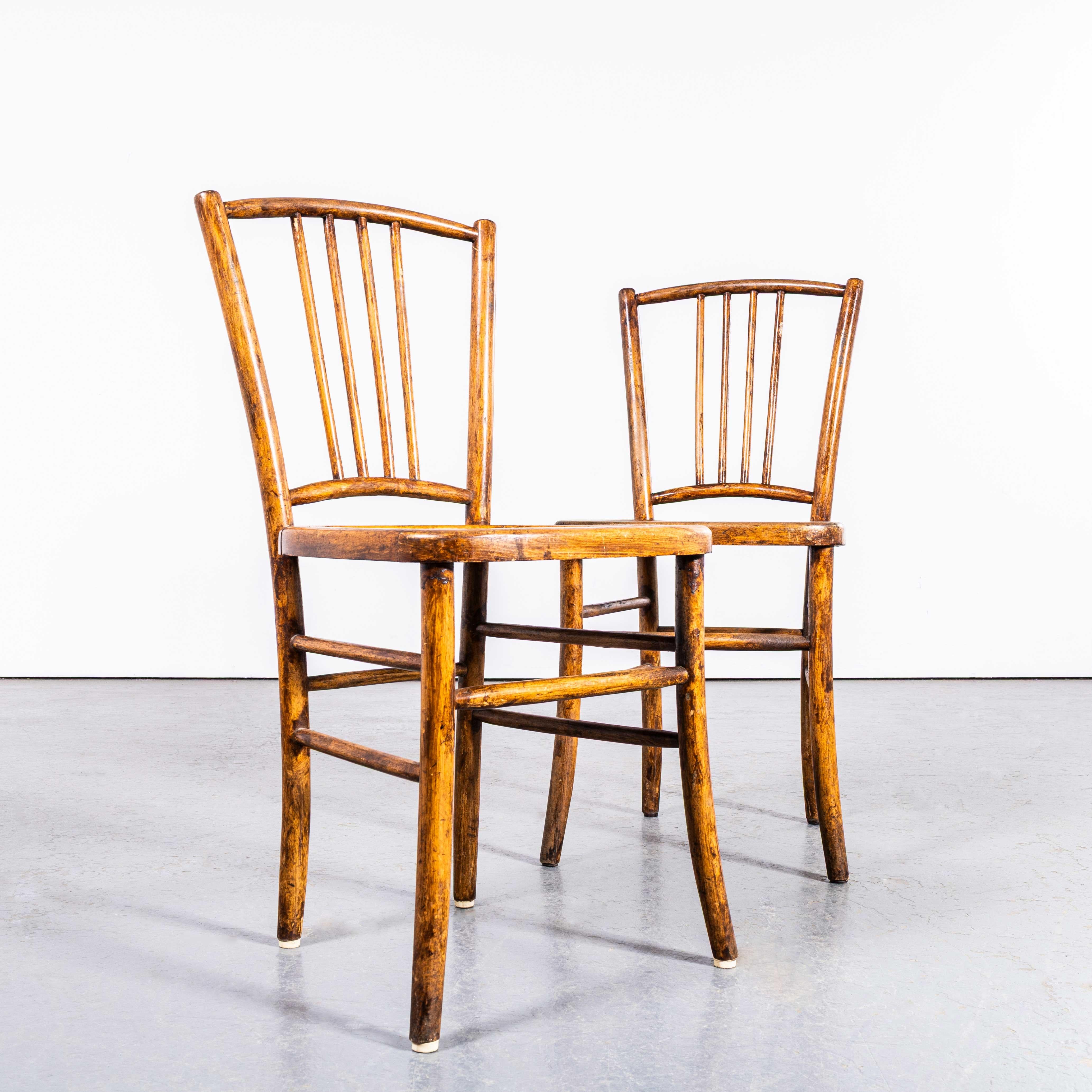 Paire de chaises de salle à manger Luterma des années 1950 à dossier en tiges foncées en vente 2