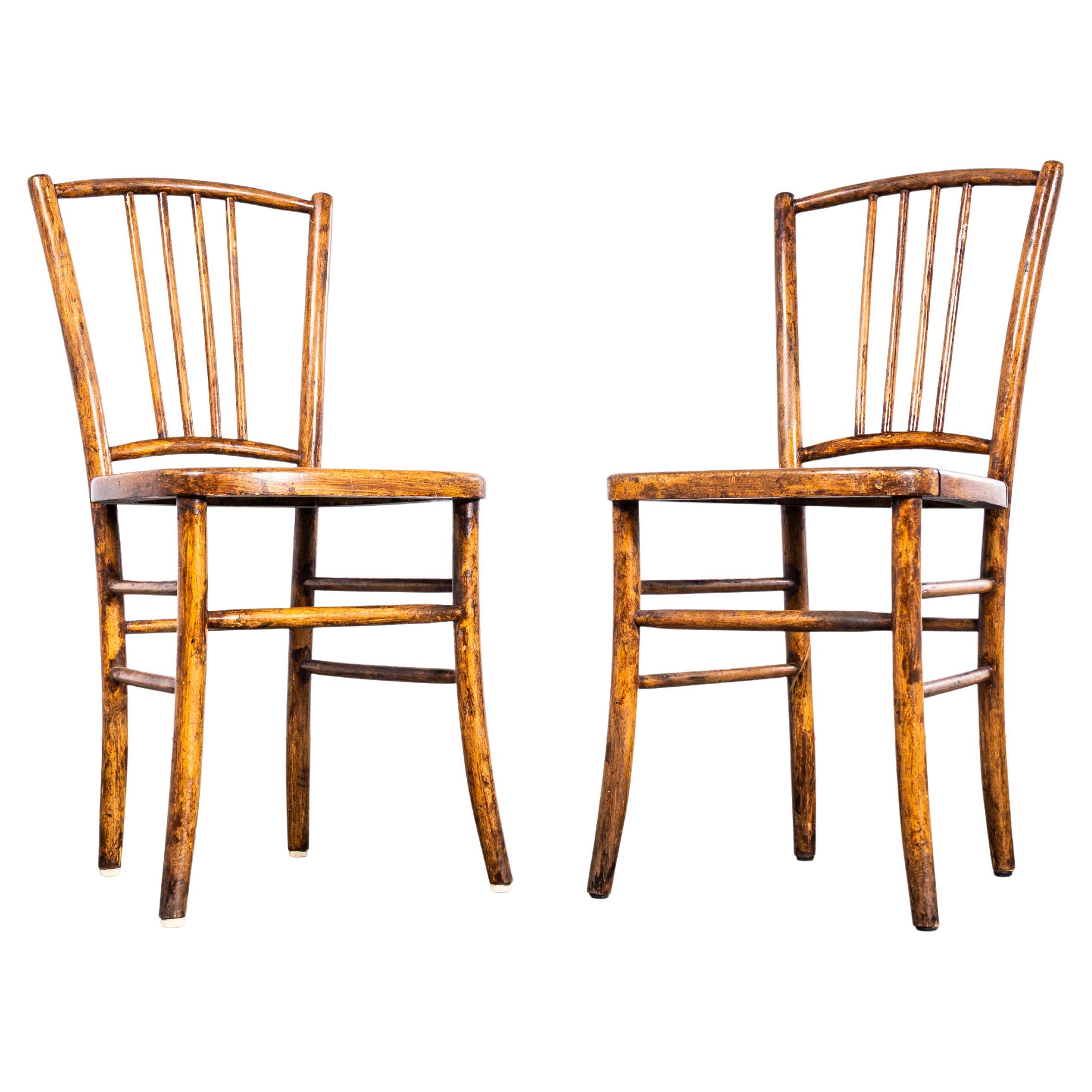 1950's Dark Rod Backed Luterma Dining Chairs - Pair