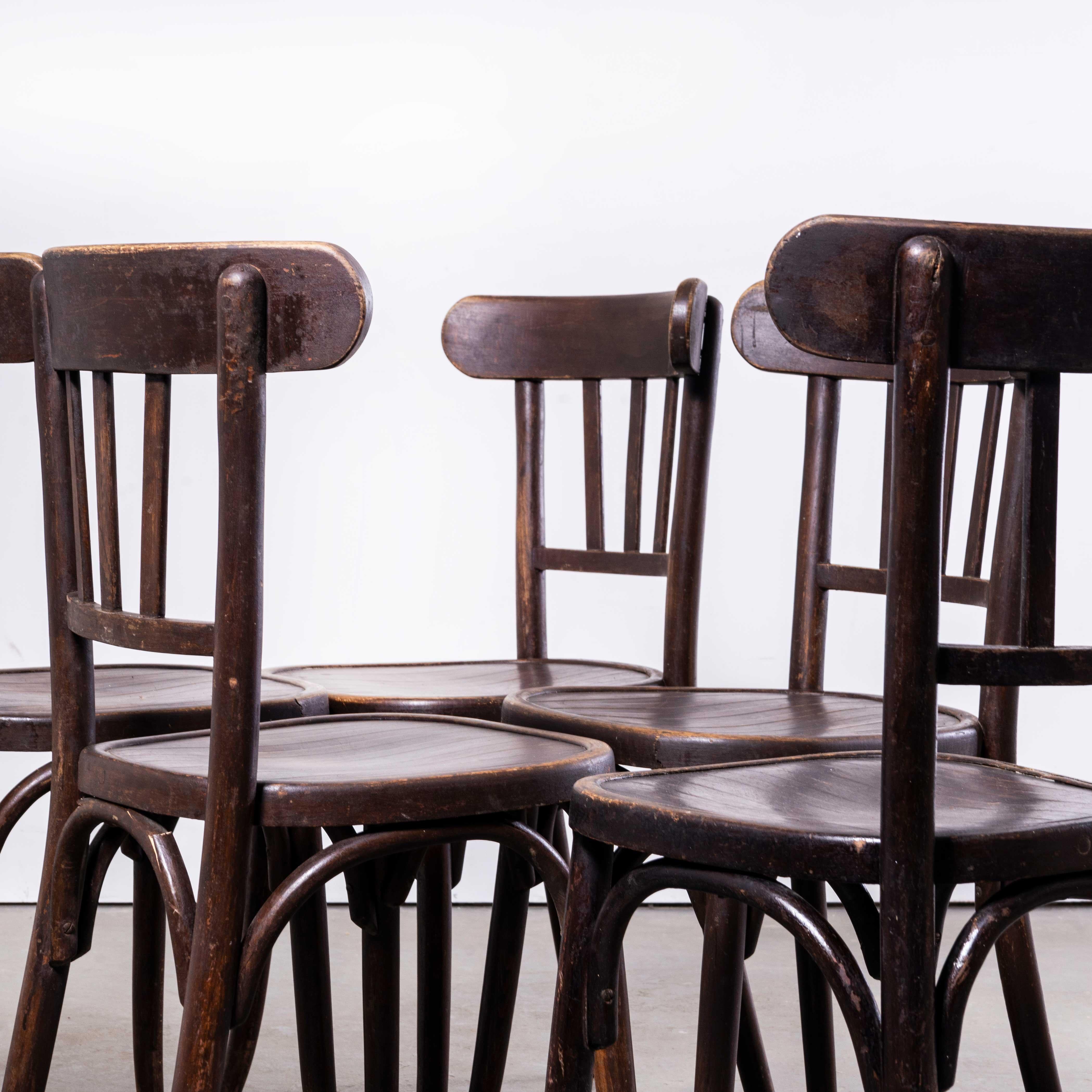1950’s Dark Walnut Luterma Bentwood Chairs - Set of Five 2