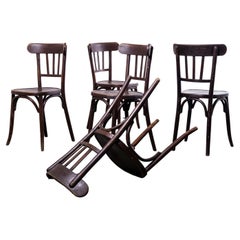 1950’s Dark Walnut Luterma Bentwood Chairs - Set of Five