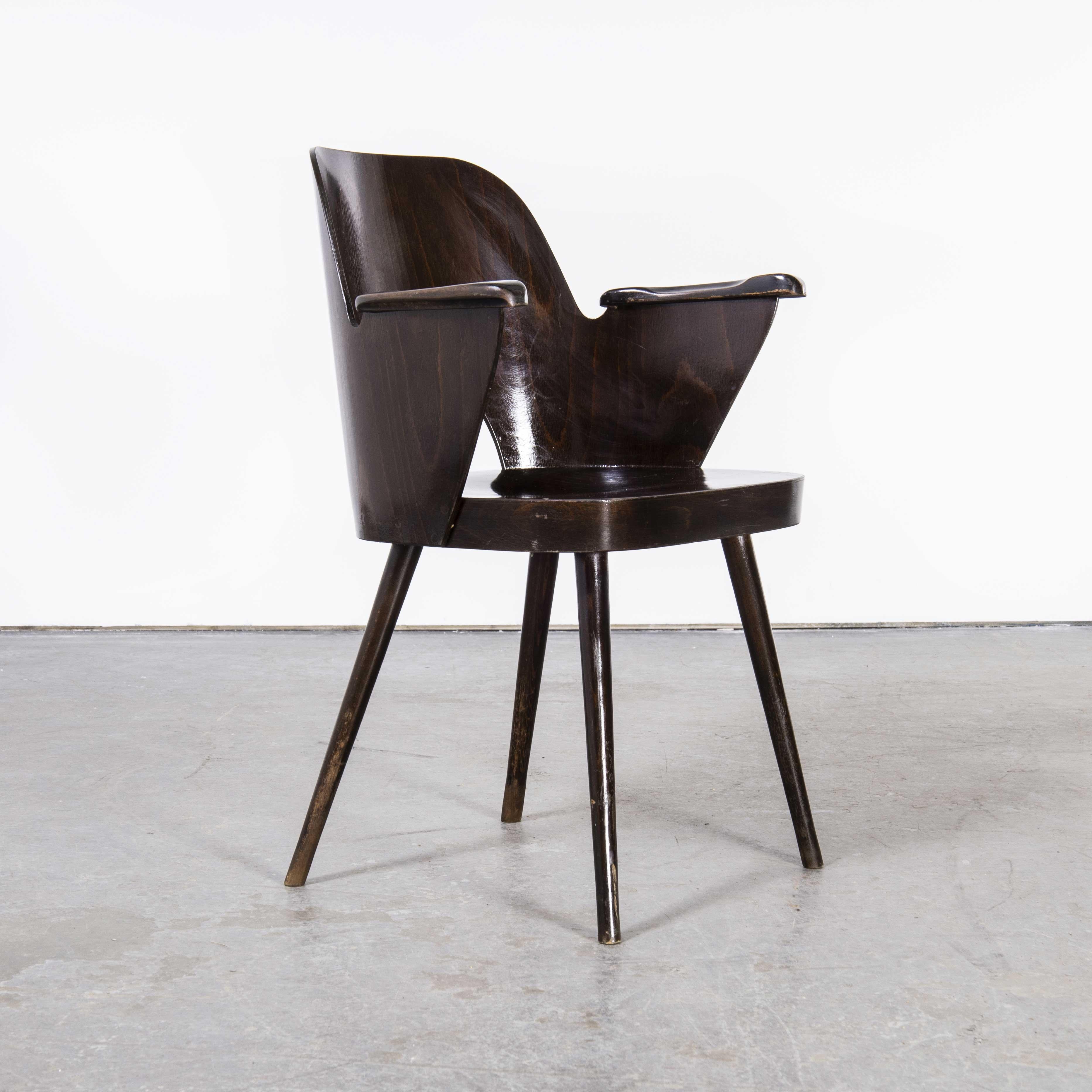 1950's Dark Walnut Side Chair, Oswald Haerdtl Model 515 For Sale 1