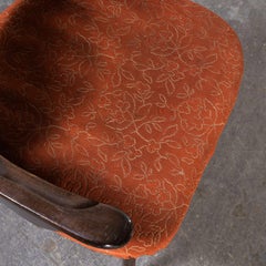 Gepolsterter Beistellstuhl aus dunklem Nussbaumholz, Oswald Haerdt Modell 515 '1923, 1950er Jahre