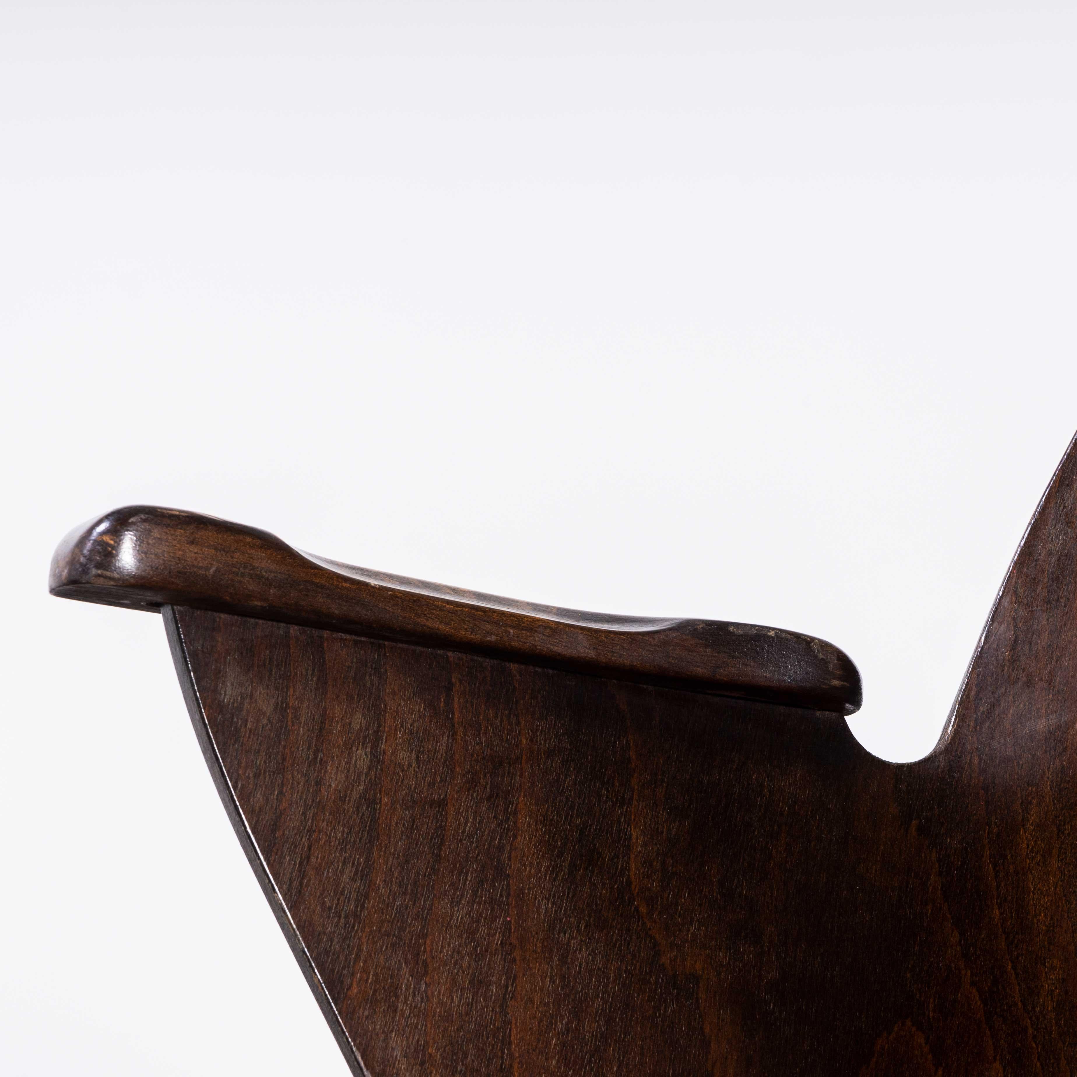 1950's Dark Walnut Upholstered Side Chair, Oswald Haerdt Model 515 For Sale 2