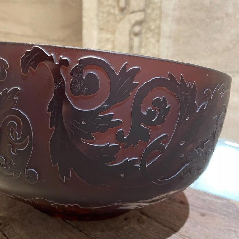 1950s Daum Nancy French Purple Bowl Cameo Art Glass  Bon état - En vente à Chula Vista, CA