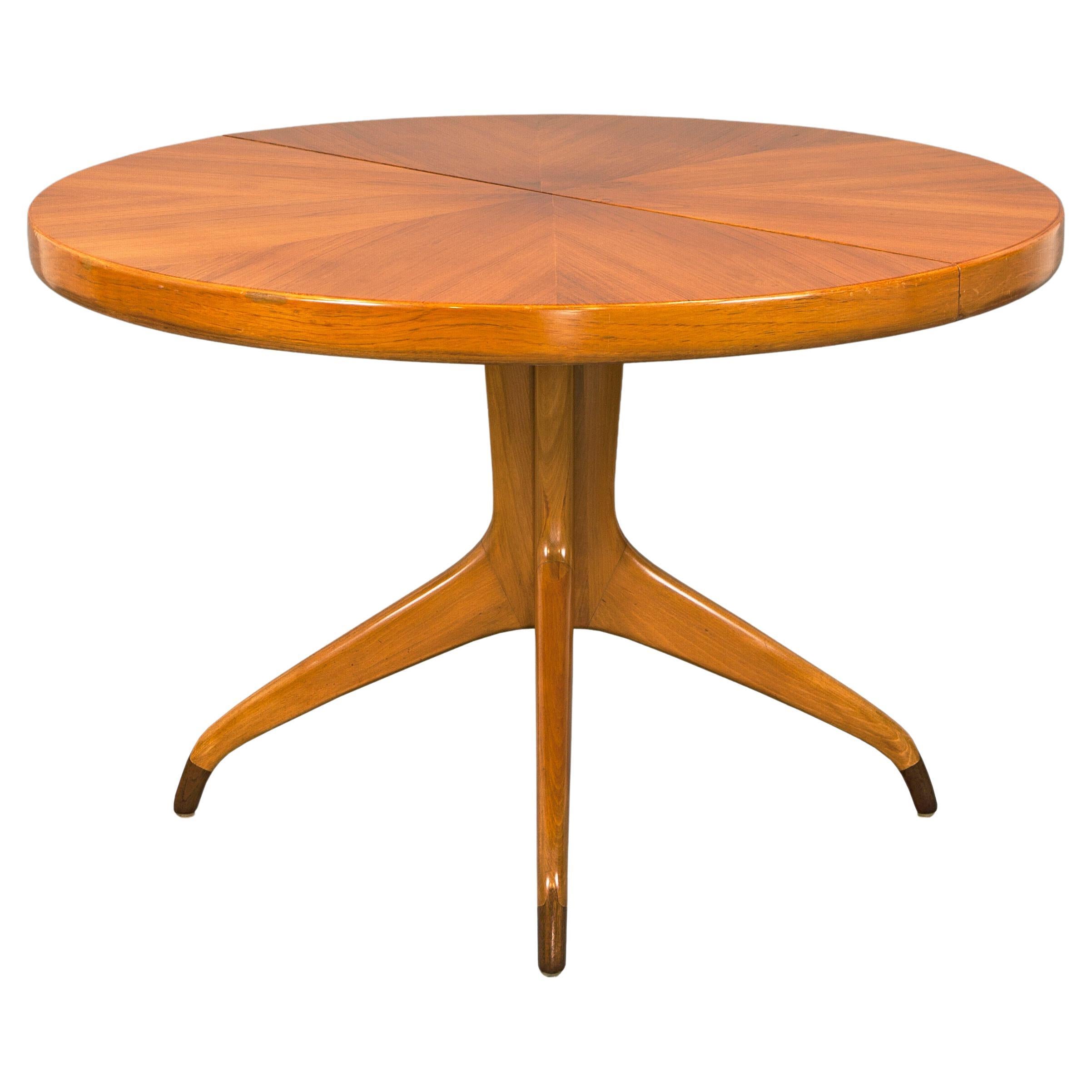 1950's David Rosen Round Dining Table in Teak and Rosewood