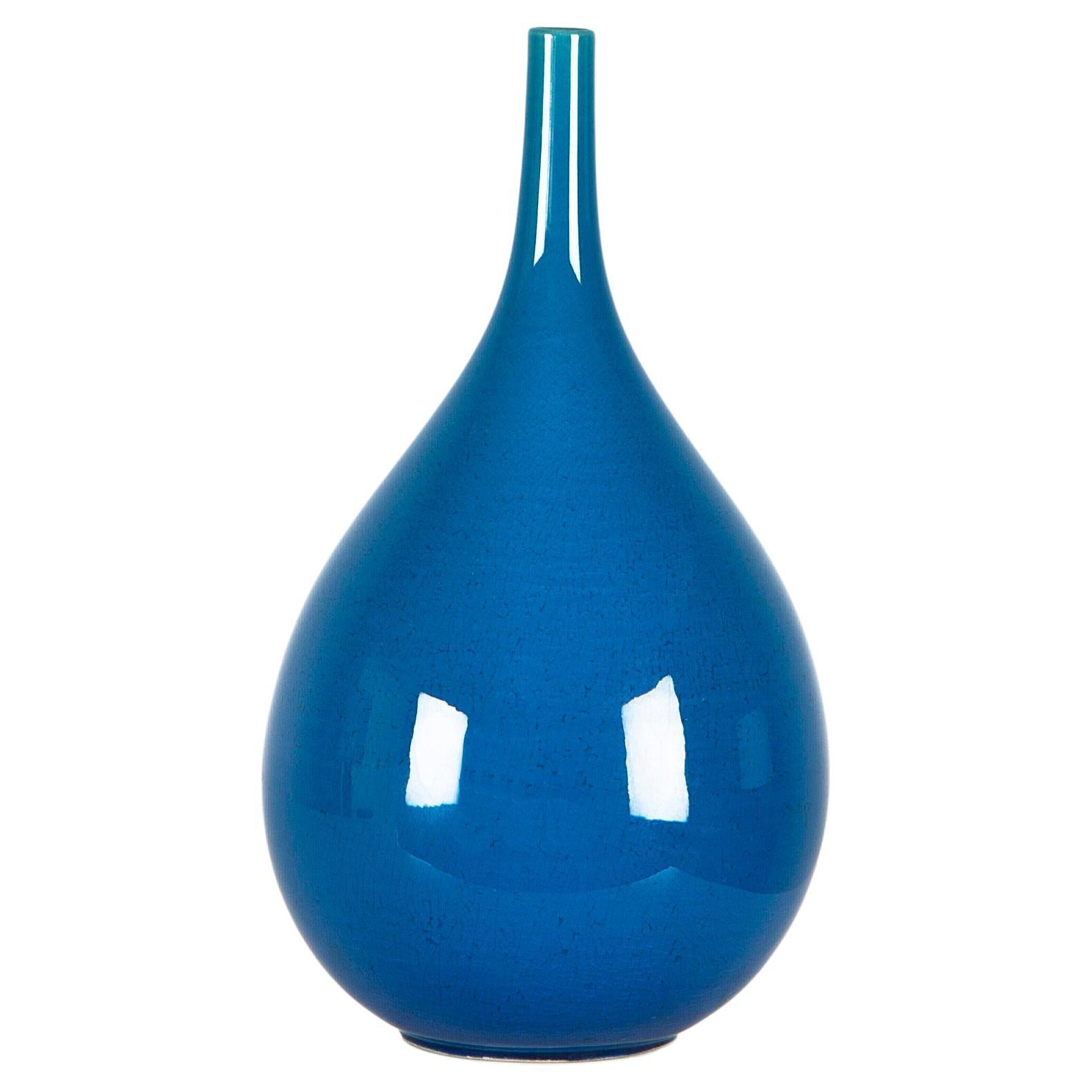 1950s de Carl-Harry Stålhane ''Raindrop'' Enameled Stoneware Vase