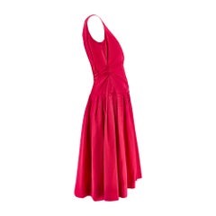 1950s De Pinna Pink Silk Evening Dress with Matching Capelet