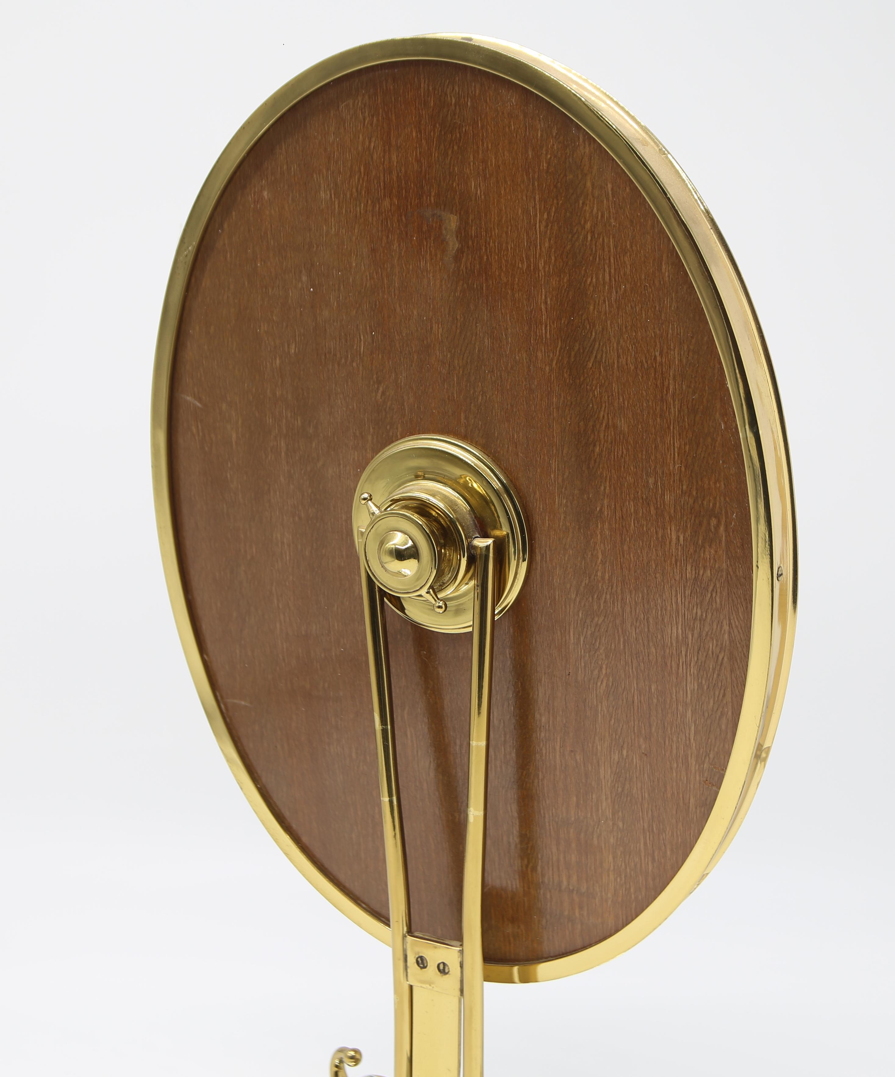 1950s Decorated Brass Table Mirror Made in Italy For Sale 1