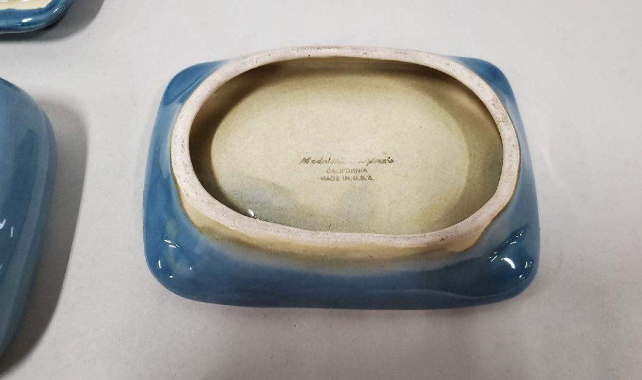 20th Century 1950s Decorative Ceramic Cigarette Box & Matching Ashtray by Madeline Originals