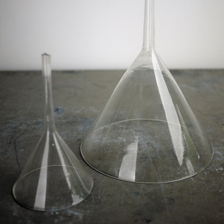 1950s Decorative Collection of Large 'And Small' Glass Funnels at 1stDibs