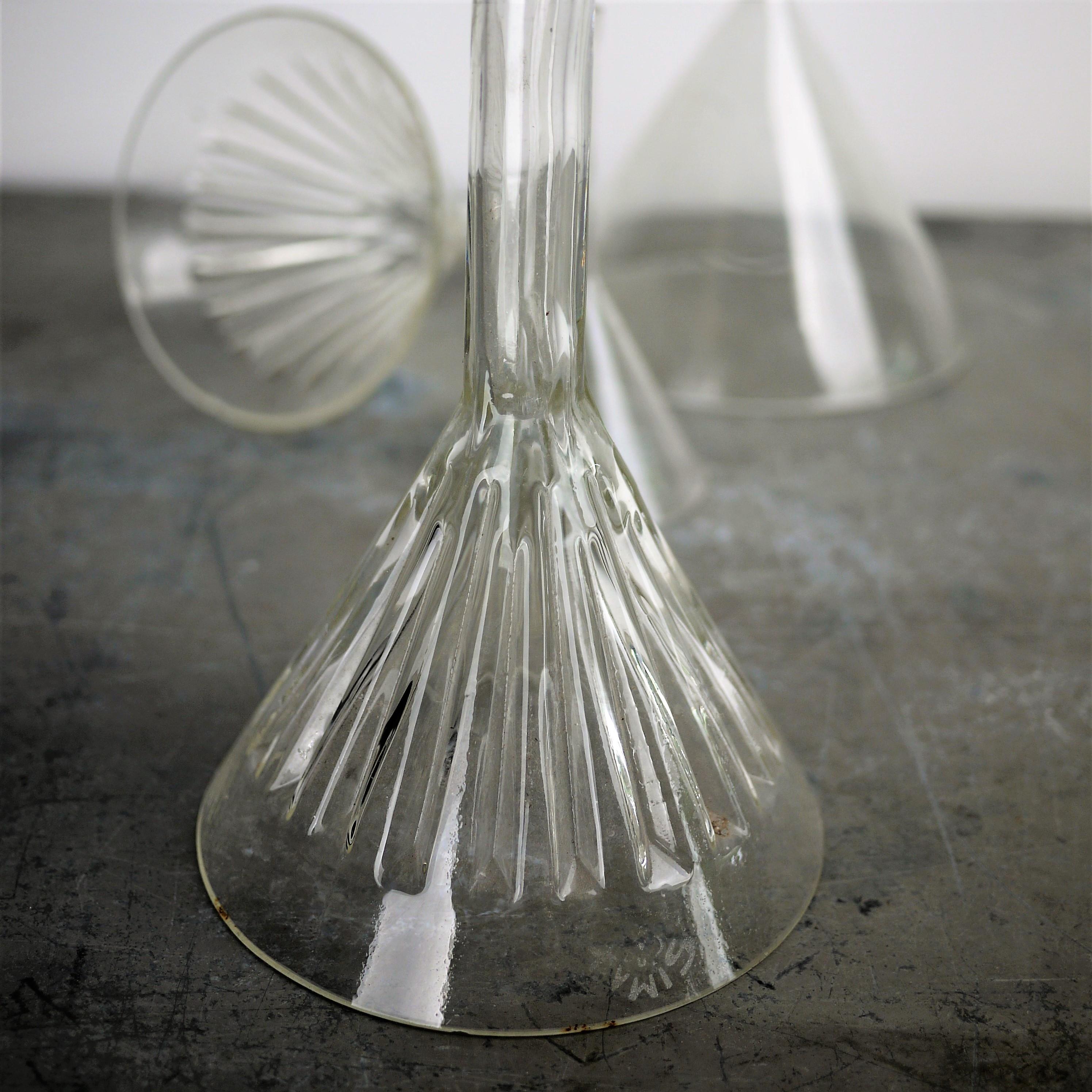 Mid-20th Century 1950s Decorative Collection of Large 'And Small' Glass Funnels