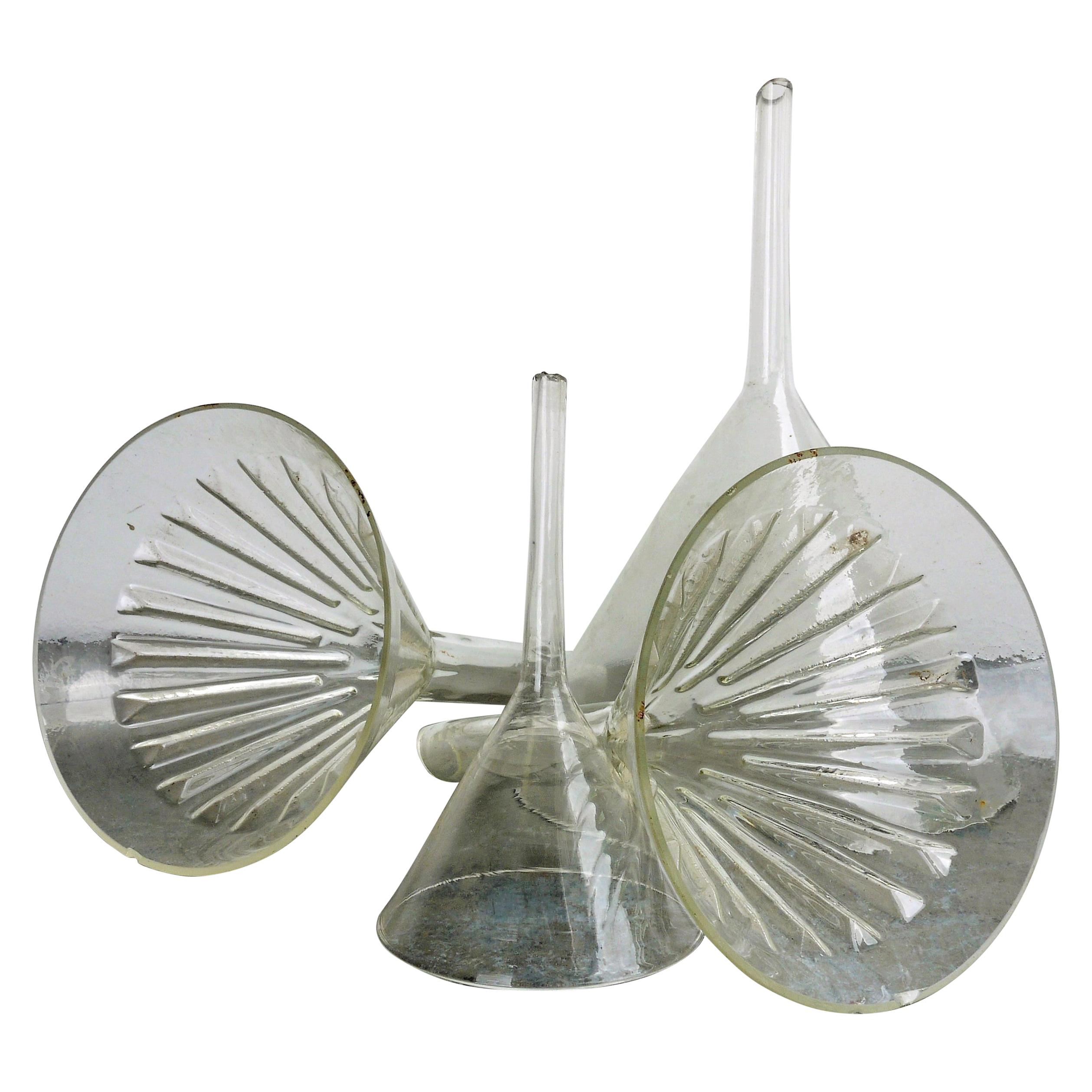 1950s Decorative Collection of Large 'And Small' Glass Funnels