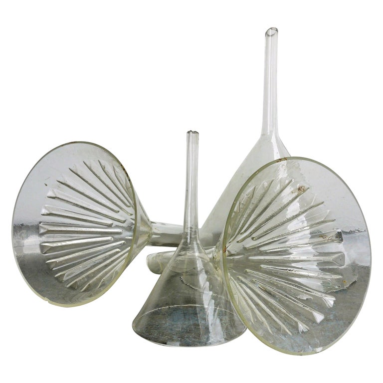 1950s Decorative Collection of Large 'And Small' Glass Funnels at 1stDibs