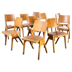 1950's Deep Back Casala Stacking Dining Chair, Satz von zehn