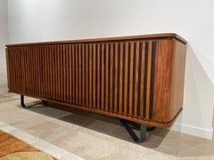 1950s Design and Mcm Style Wood and Metal Sideboard
