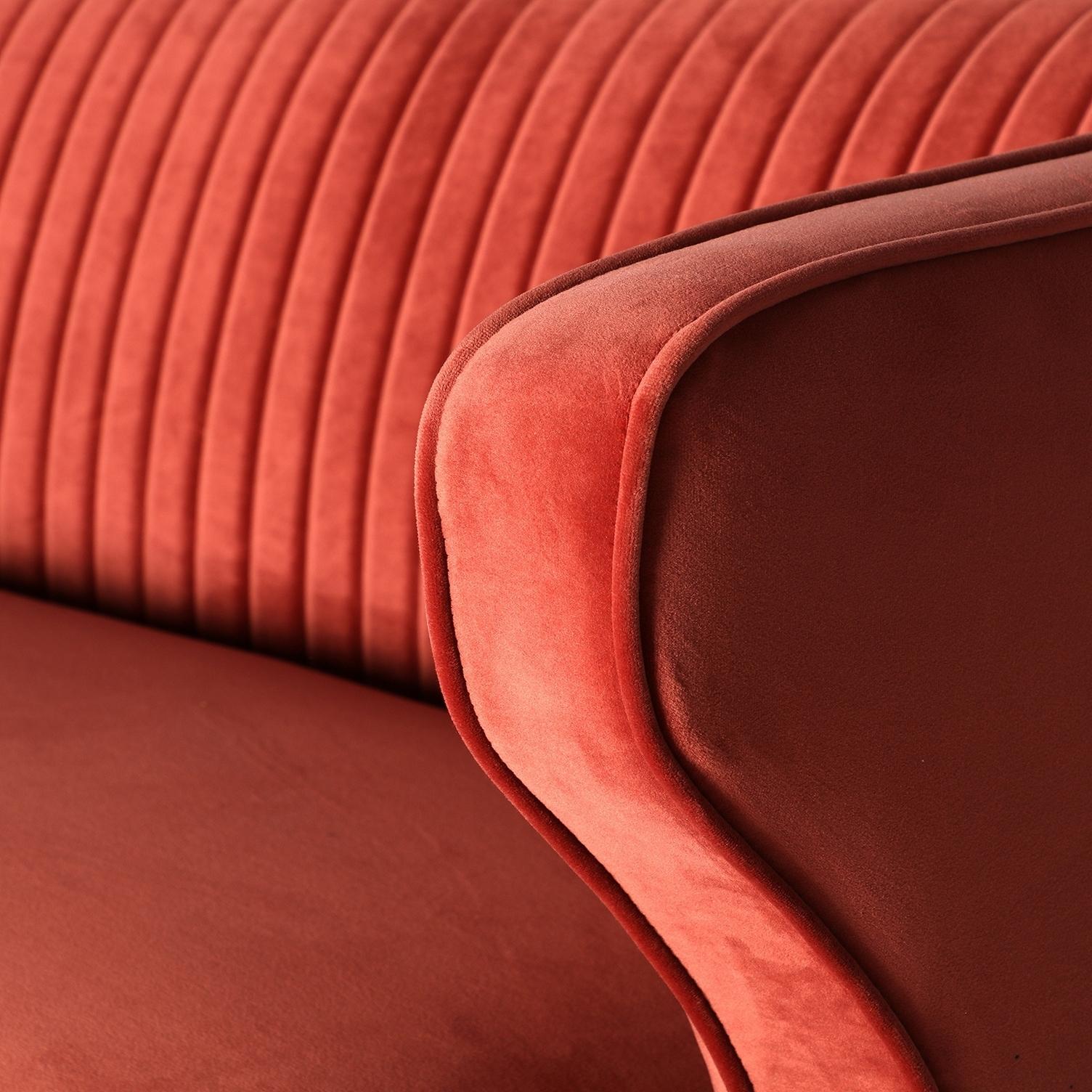 coral pink sofa