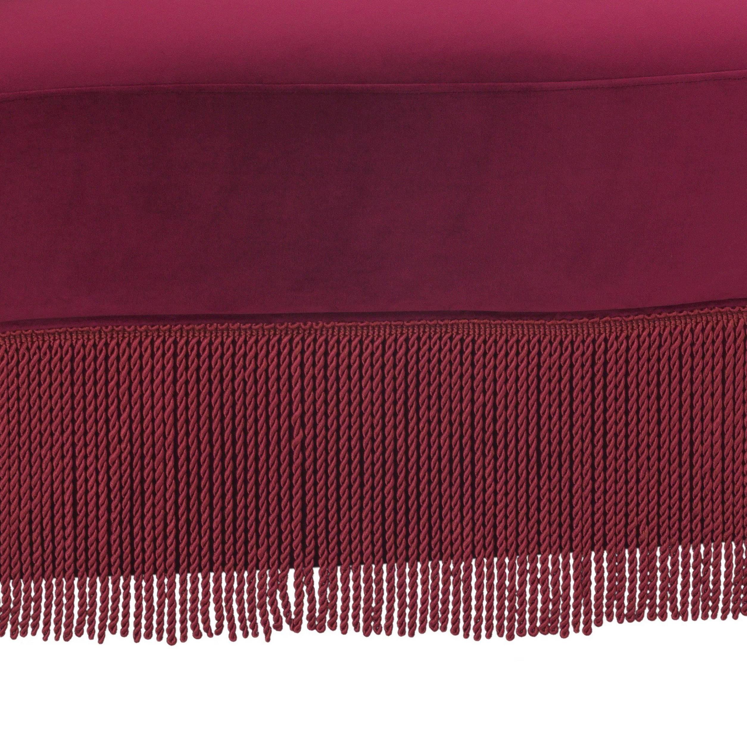 Mid-Century Modern 1950s Design Burlesque Bordeaux Velvet Sofa For Sale