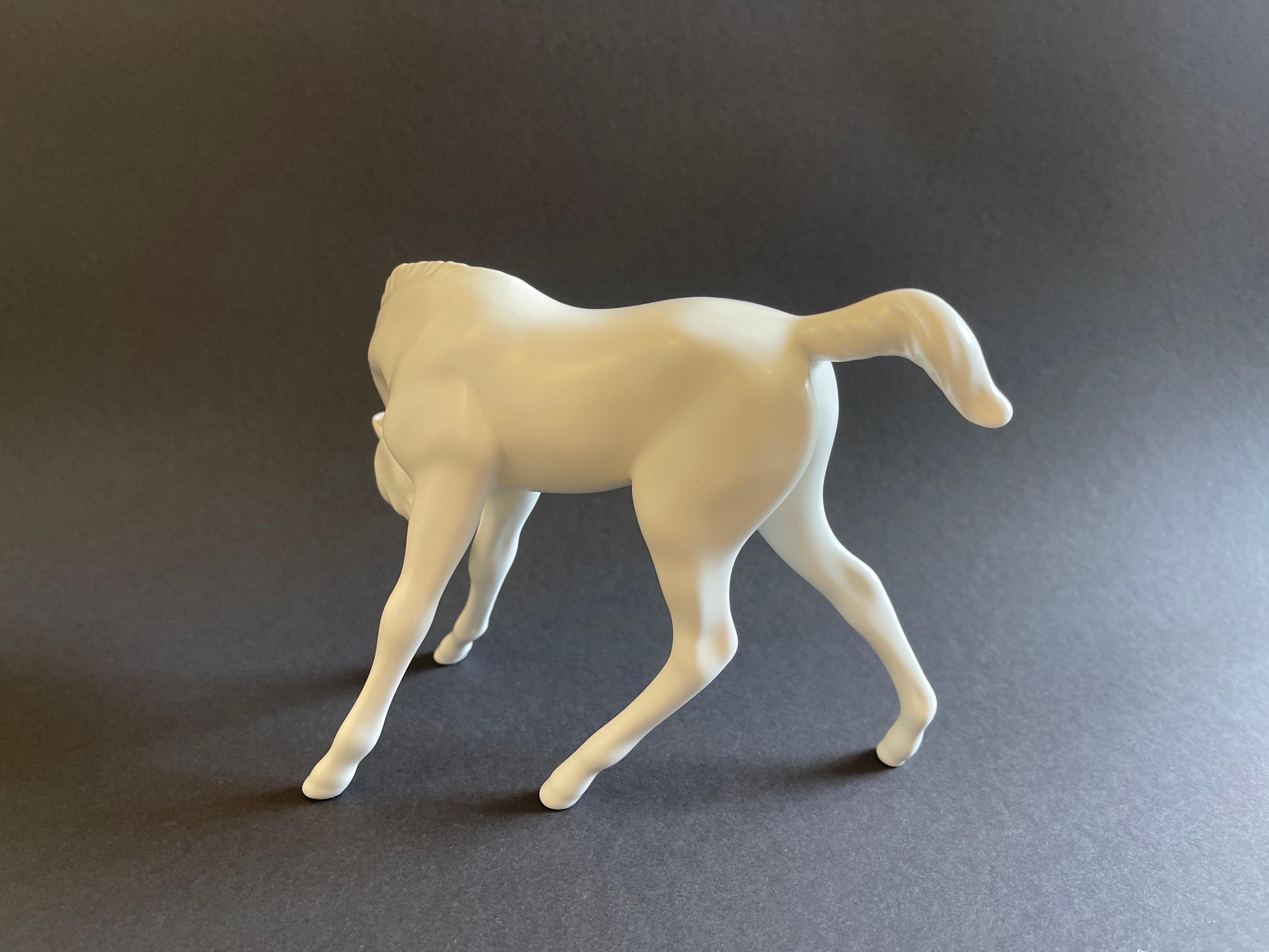 20th Century 1950s Design Foal by Goebel, Mid Century White Porcelain Art Horse, West Germany