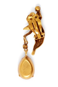 1950s Design Joseff Of Hollywood Gold Cherub Earrings