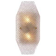 1950s Design Style Brass and Textured Glass Wall Light