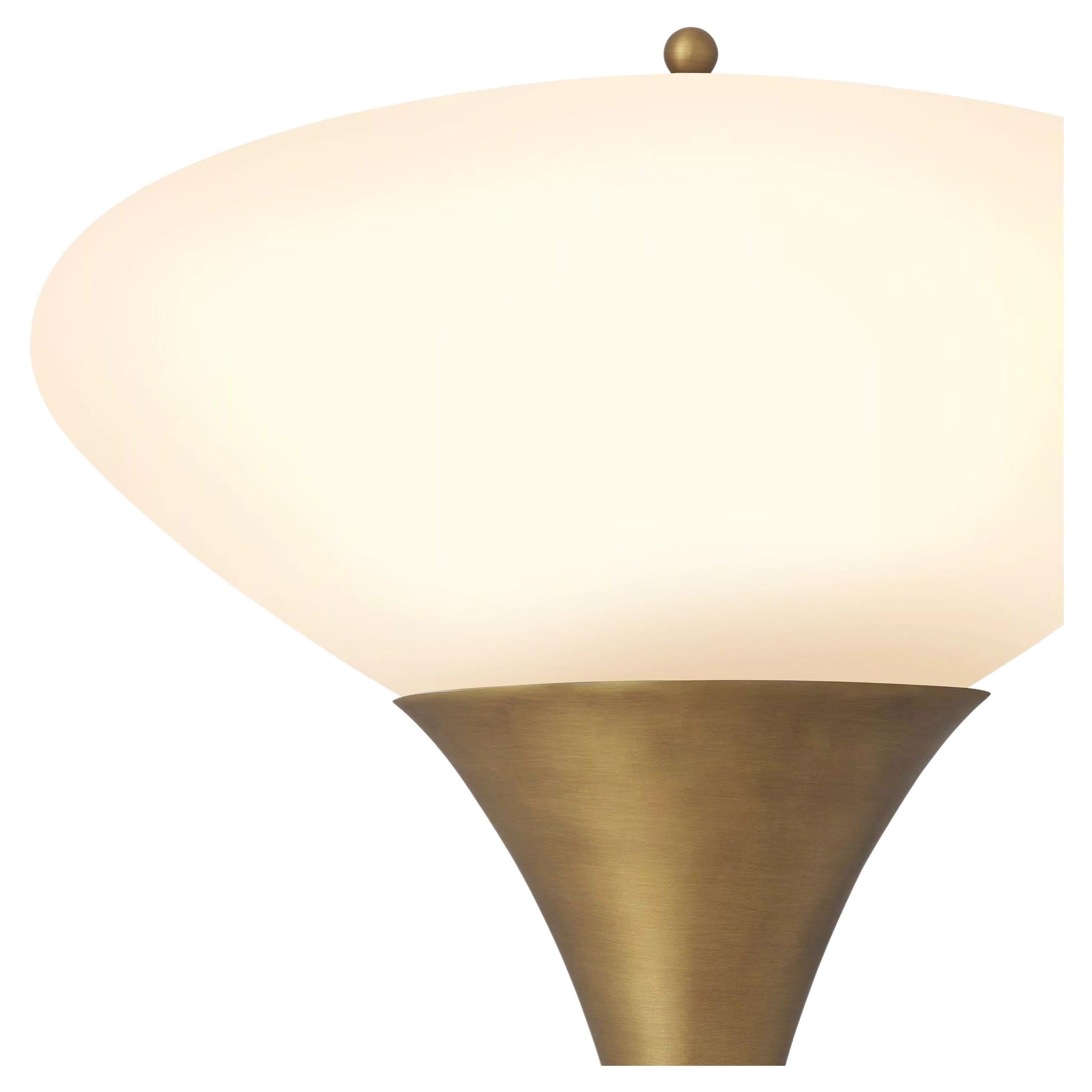 1950s Design Style Brass and White Opaline Glass Wall Light