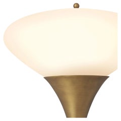 1950s Design Style Brass and White Opaline Glass Wall Light