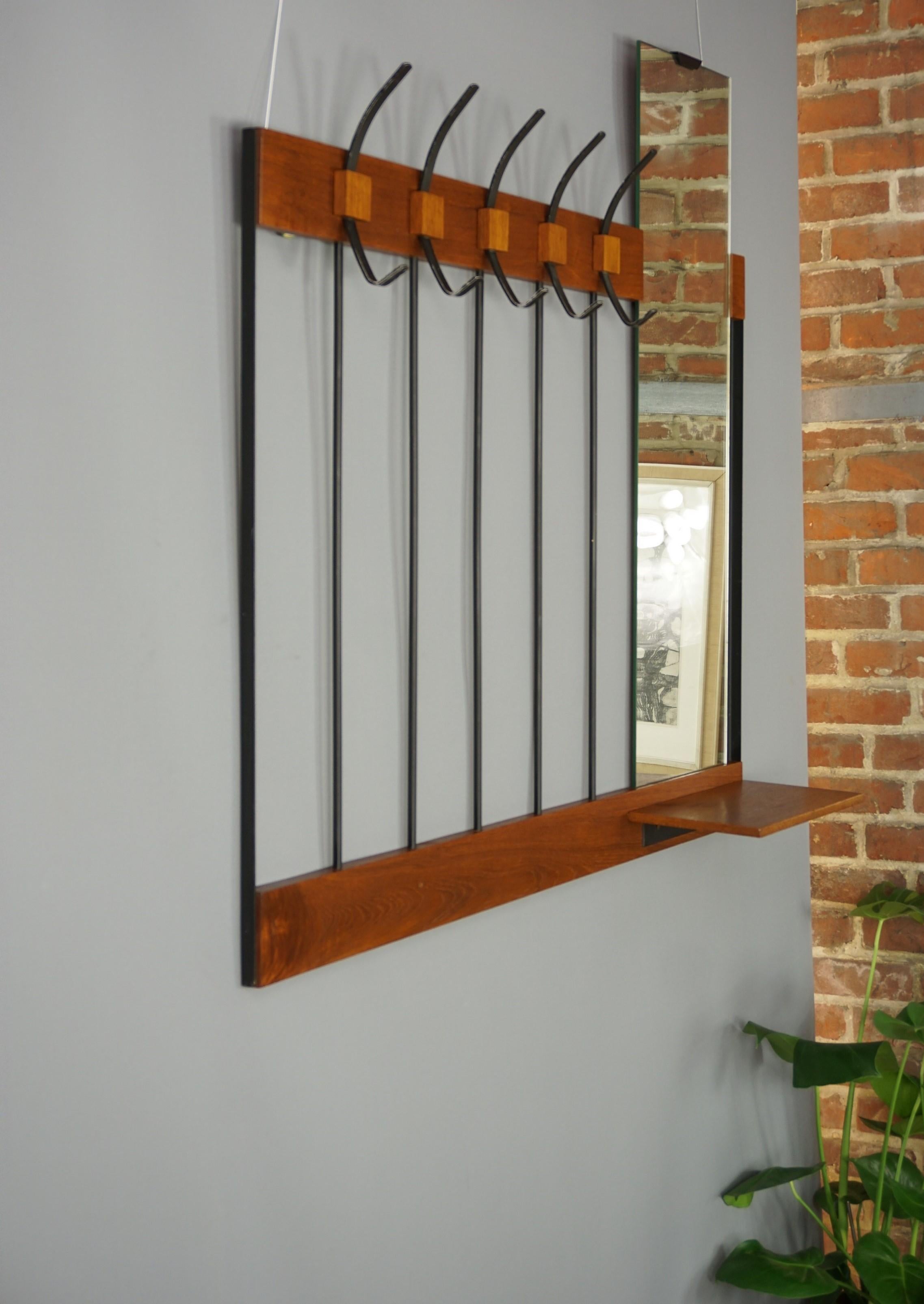 Mid-20th Century 1950s Design Wall Mounted Coat Rack