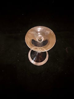 1950s Designer Dorothy Thorpe Pure Silver Band Barware Martini Glasses set of 4