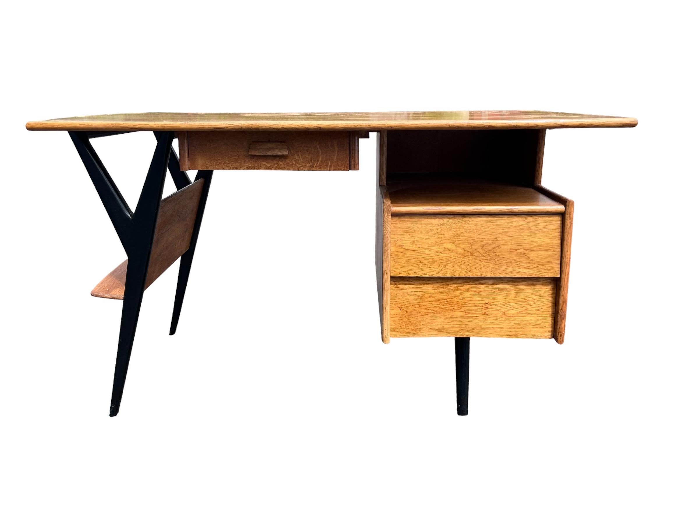 Mid-Century Modern 1950's desk by Louis Paolozzi  For Sale