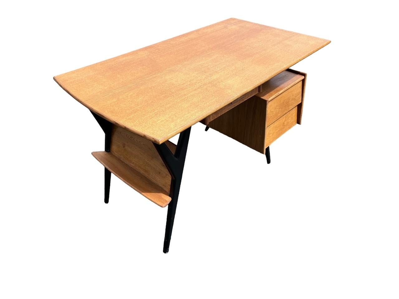 French 1950's desk by Louis Paolozzi  For Sale