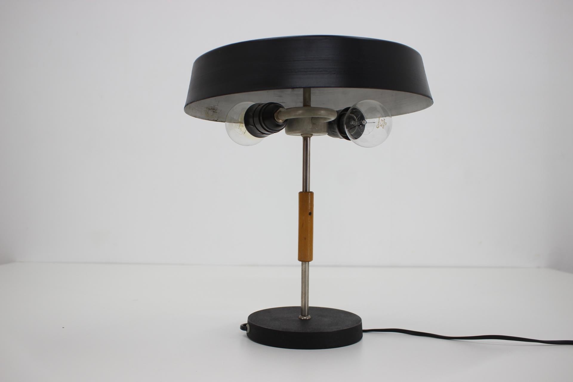 Iron 1950s Desk Lamp by Lumeta Poznan, Poland For Sale