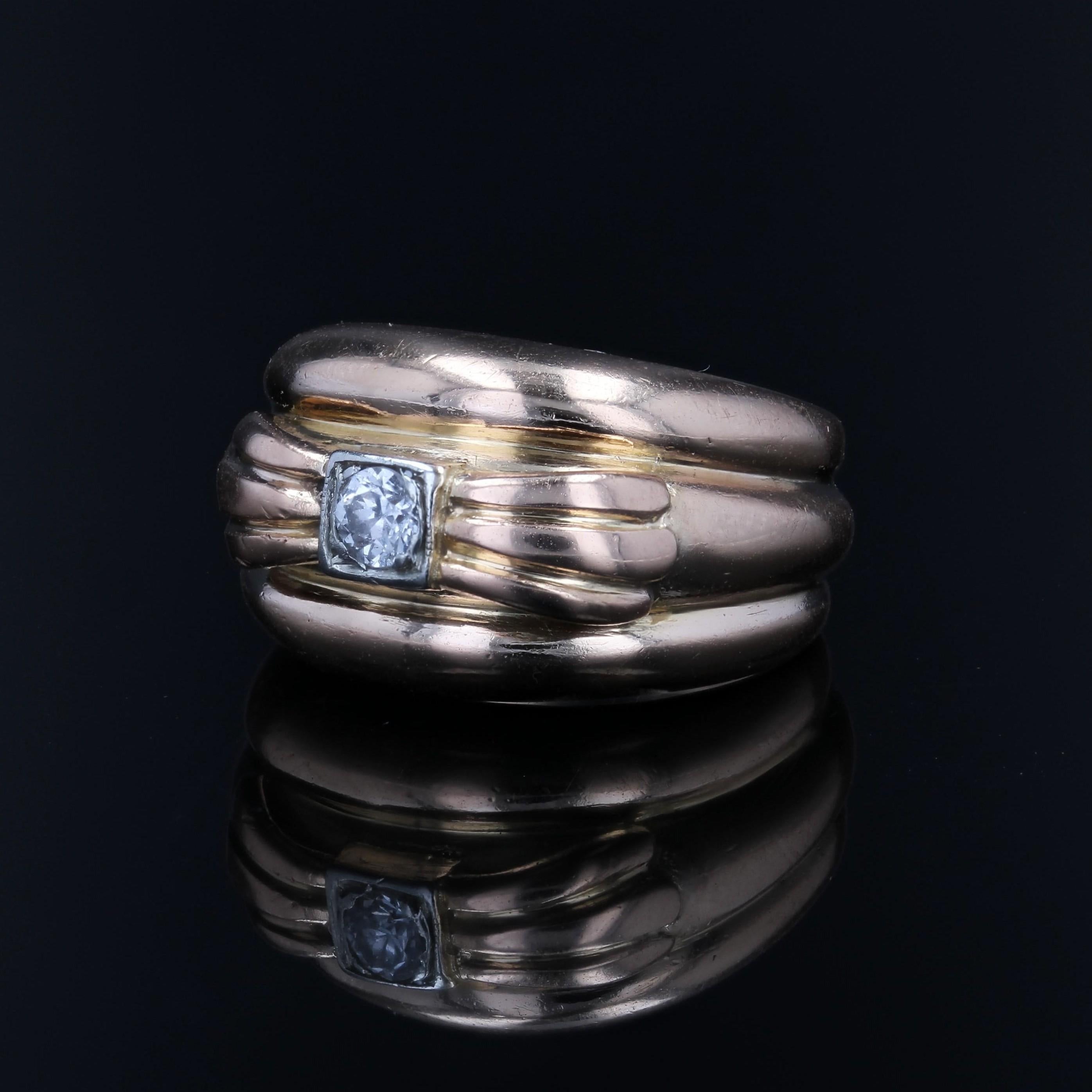 1950er Jahre Diamant 18 Karat Gelbgold Großer Ring im Angebot 1