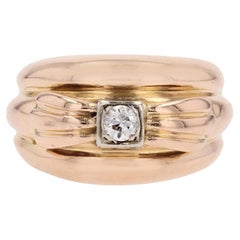 1950er Jahre Diamant 18 Karat Gelbgold Großer Ring