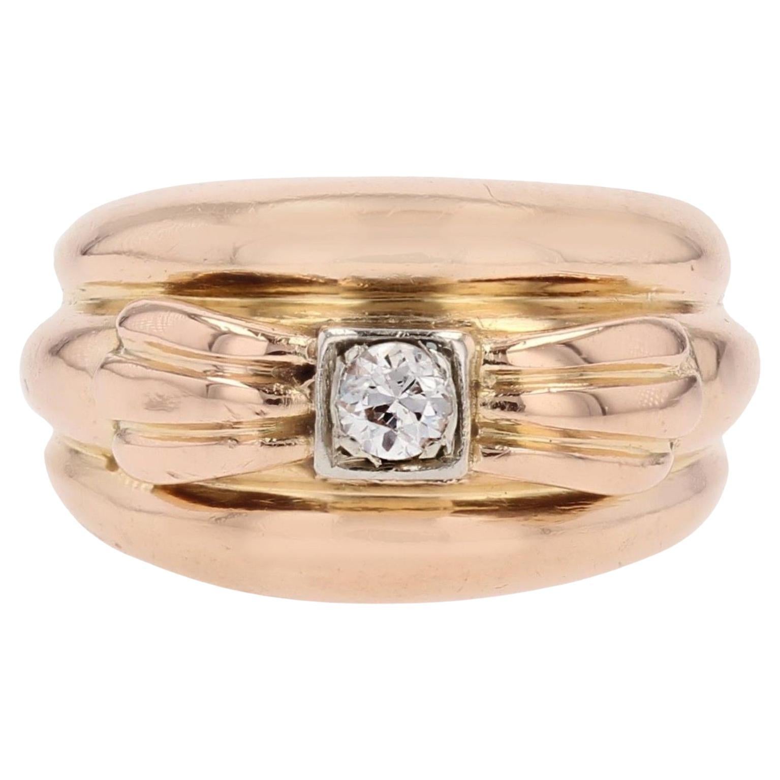 1950er Jahre Diamant 18 Karat Gelbgold Großer Ring