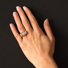 1950s Diamond 18 Karat Yellow Gold Tank Ring