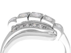 Vintage 1950s 0.75ct Diamond Twist Cocktail Ring in 14k White Gold