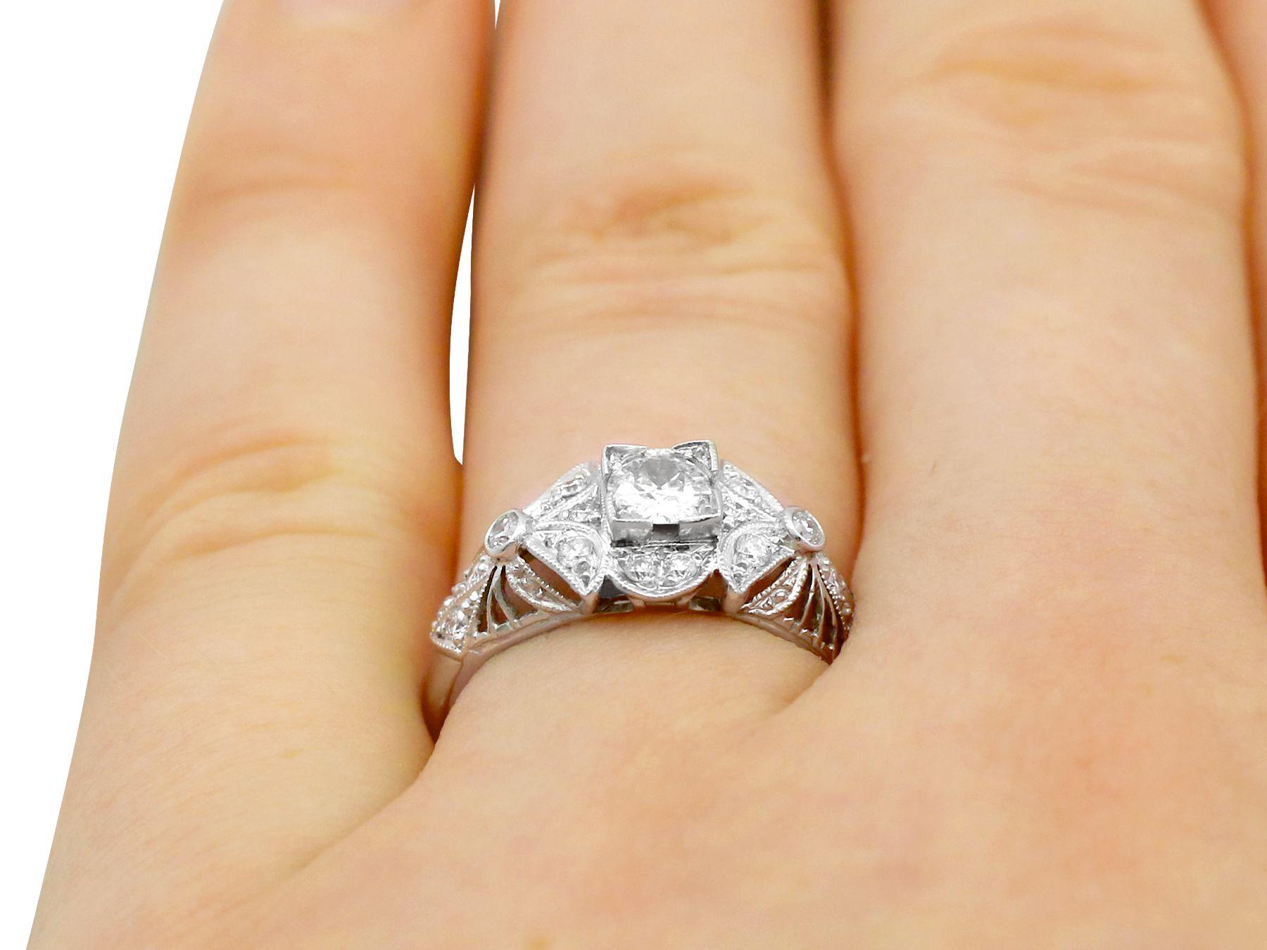 Women's or Men's 1950s Diamond and Platinum Engagement Ring