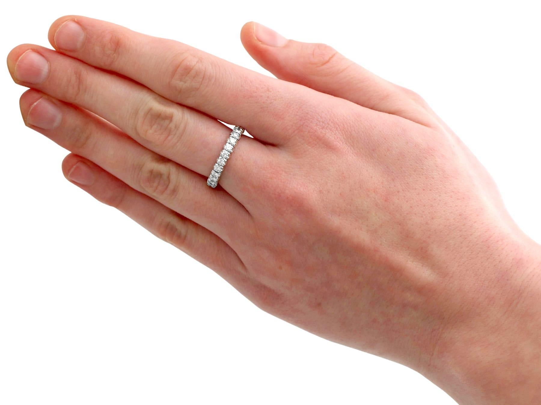 Women's 1950s Diamond and White Gold Full Eternity Ring For Sale