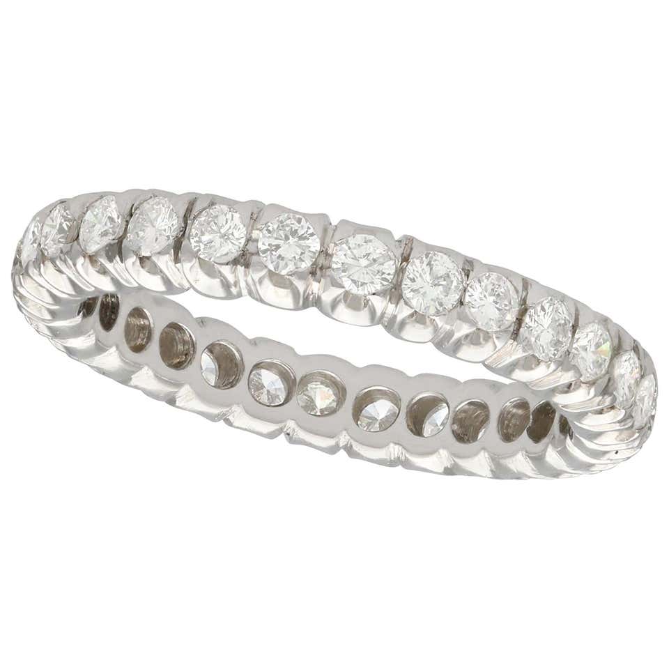 1950s Diamond and White Gold Full Eternity Ring For Sale at 1stDibs