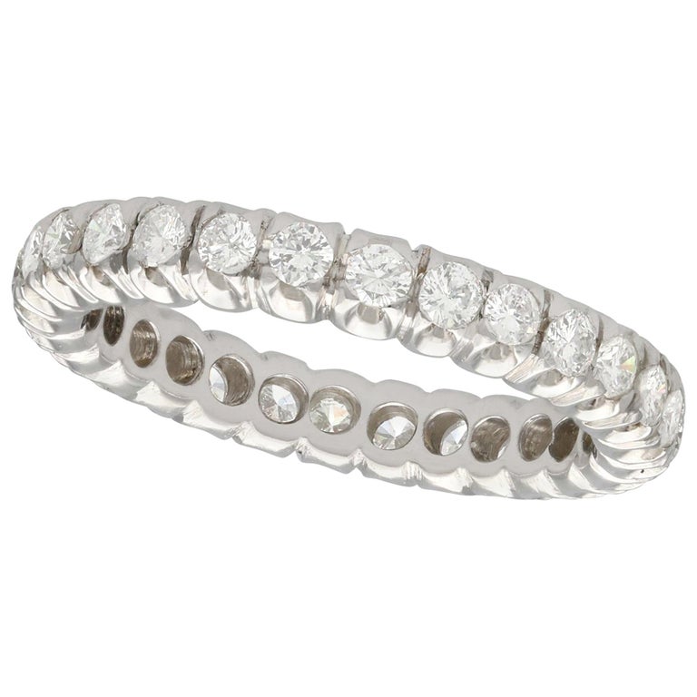 1950s Diamond and White Gold Full Eternity Ring For Sale at 1stDibs