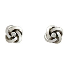 1950s Diamond and White Gold Stud Earrings